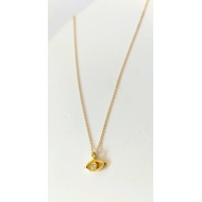 Κολιέ Σε Κίτρινο Χρυσό 14Κ Μάτι με ζιργκόν στο κέντρο (N201)